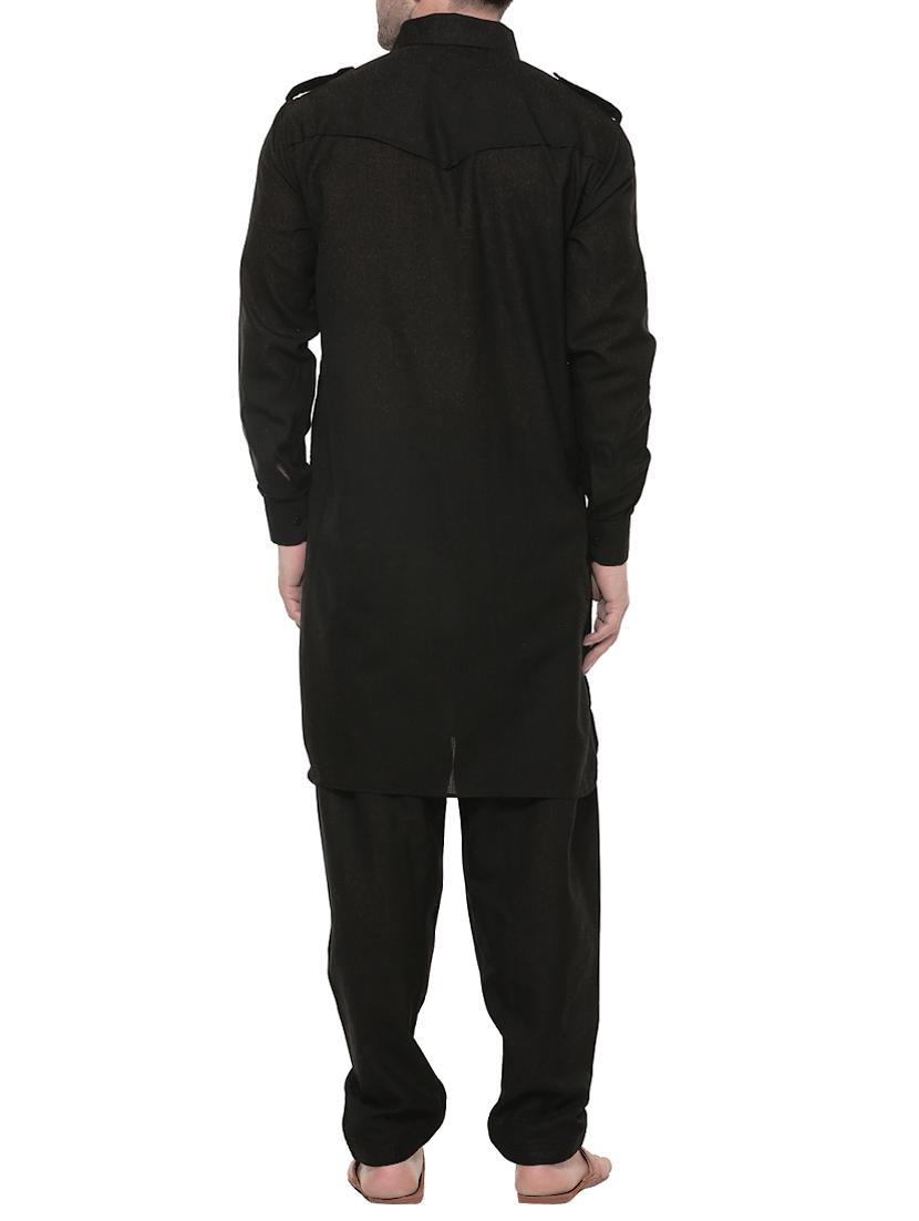 black solid pathani set - 14431438 - Zoom Image - 3