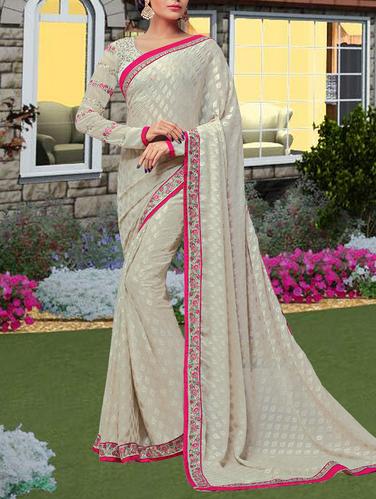 Grey woven saree with blouse - 14431831 - Very Small Image - 1