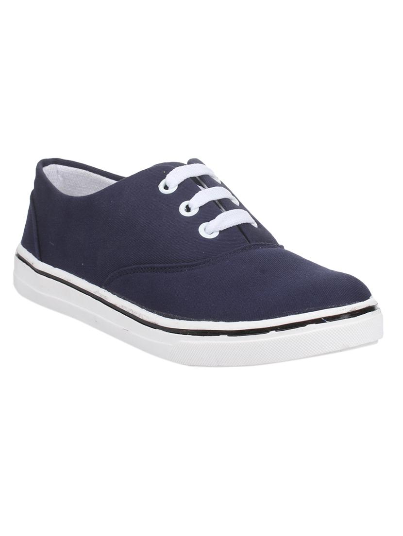 navy fabric laceup sneakers - 14432176 - Zoom Image - 1