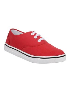red fabric laceup sneakers - 14432177 - Standard Image - 1