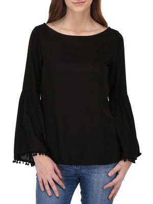 black rayon casual top - 14432501 - Standard Image - 1