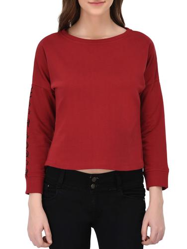 red cotton casual sweatshirt - 14432525 - Very Small Image - 1