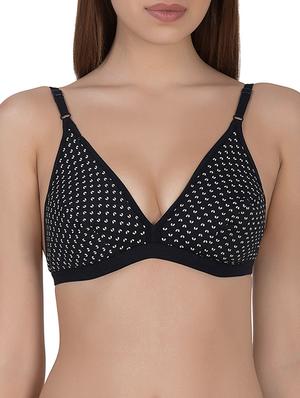 black cotton plunge bra - 14432821 - Standard Image - 1