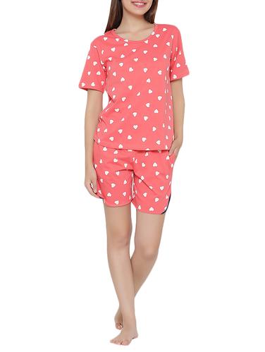 pink cotton blend nightwear set - 14432933 - Very Small Image - 1