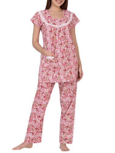 pink cotton blend nightwear set - 14432937 - Very Small Image - 1