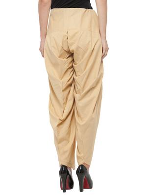 beige cotton patiyala salwars - 14432951 - Standard Image - 3