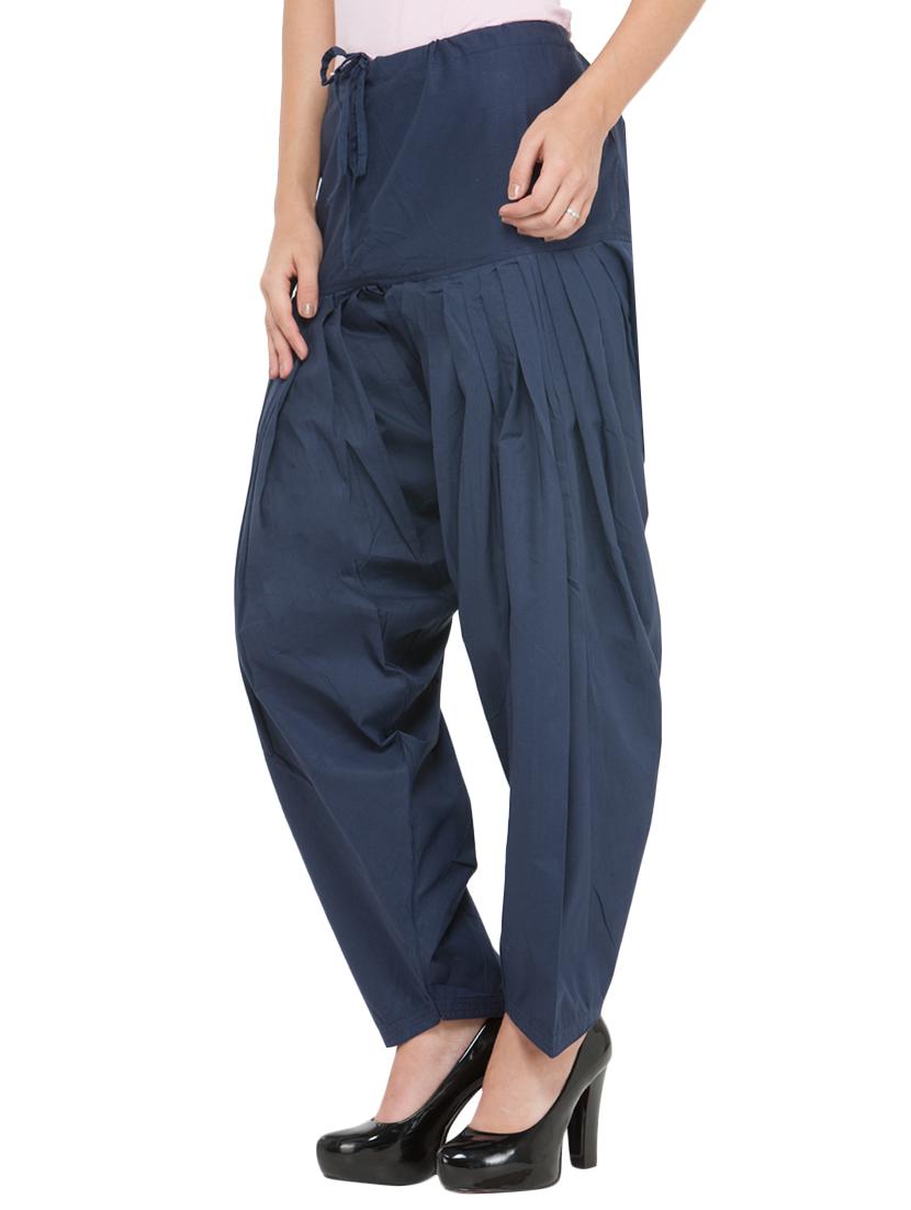 blue cotton patiyala salwars - 14432953 - Zoom Image - 2