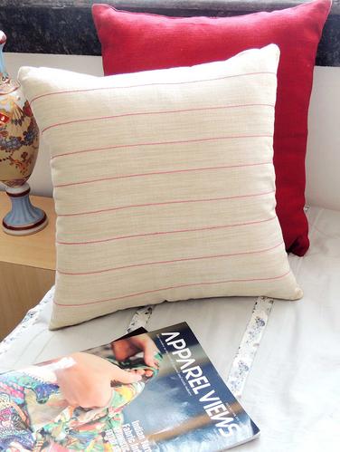 Vista Embroidred Polyester Striped Cushion Cover - 14433044 - Very Small Image - 1