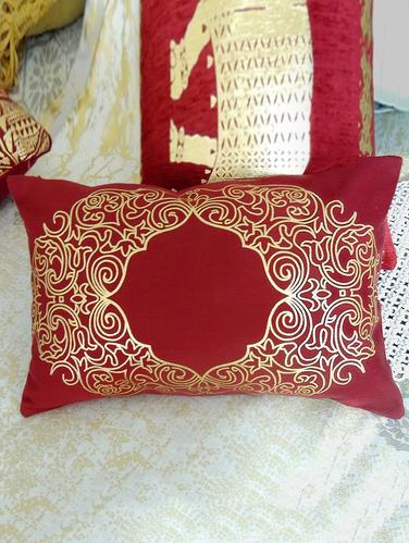 Vista Foil Print Polyester Cushion Cover - 14433048 - Very Small Image - 1