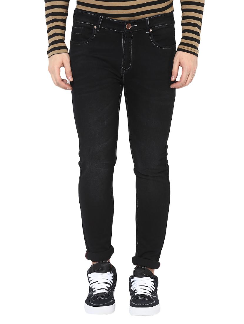 black cotton blend plain jeans - 14433201 - Zoom Image - 1