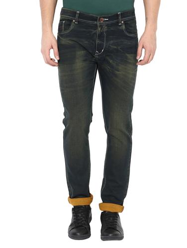 green cotton blend washed jeans - 14433205 - Very Small Image - 1