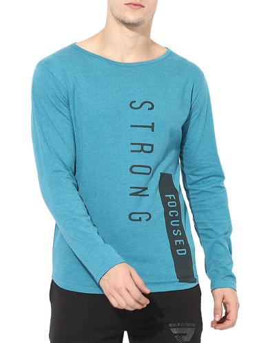 blue cotton front print t-shirt - 14433252 - Very Small Image - 1