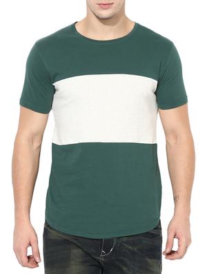 green cotton color block t-shirt - 14433267 - Standard Image - 1