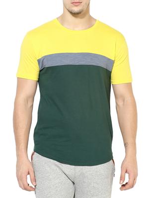 green cotton color block t-shirt - 14433270 - Standard Image - 1