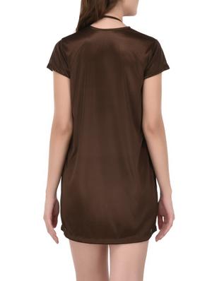 brown solid nightwear set - 14433549 - Standard Image - 3