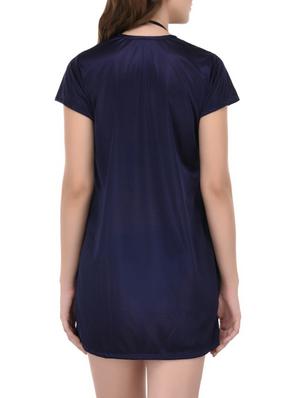 navy blue solid nightwear set - 14433550 - Standard Image - 3