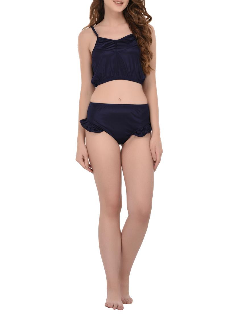 navy blue solid nightwear set - 14433550 - Zoom Image - 4