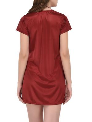 red satin sleepwear robe with bra panty set - 14433553 - Standard Image - 3