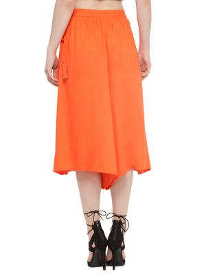 solid orange rayon culotte - 14433574 - Standard Image - 3
