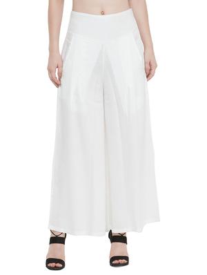white rayon palazzos - 14433576 - Standard Image - 1