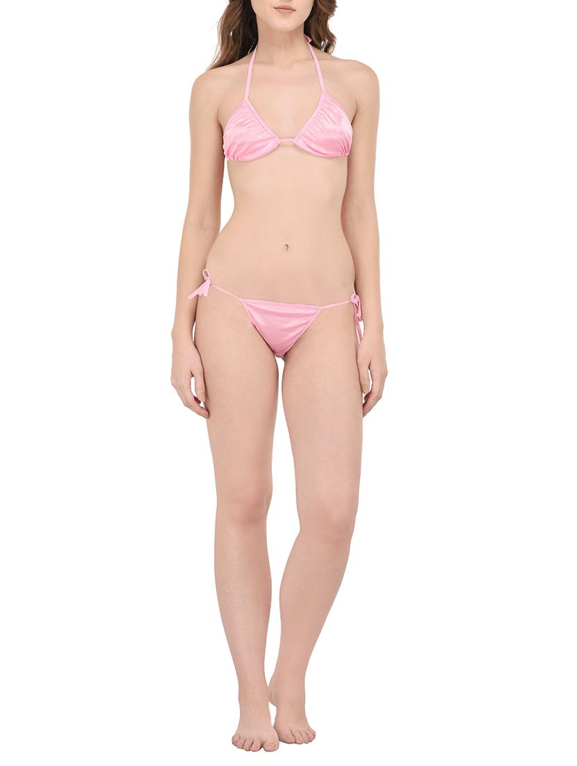 tie knot detail solid nightwear set - 14433679 - Zoom Image - 6