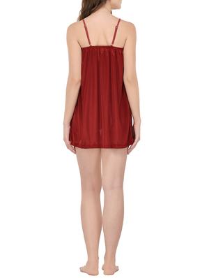 red solid nightwear set - 14433799 - Standard Image - 5