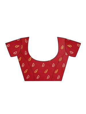maroon georgette printed saree with blouse - 14433807 - Standard Image - 3