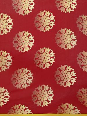 maroon georgette printed saree with blouse - 14433807 - Standard Image - 4