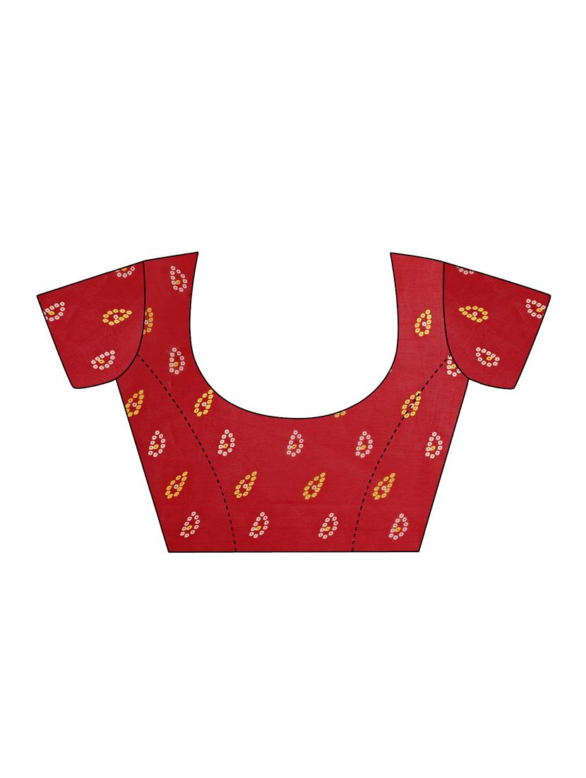 maroon georgette printed saree with blouse - 14433807 - Zoom Image - 3