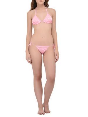 pink satin sleepshirt with bra panty set - 14434092 - Standard Image - 4