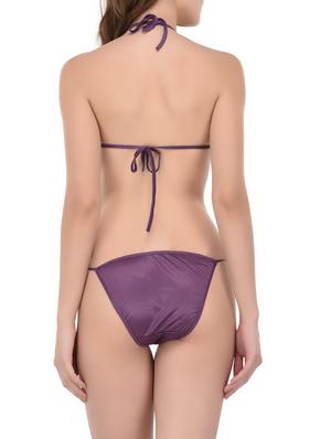 purple satin sleepshirt with bra panty set - 14434093 - Standard Image - 5