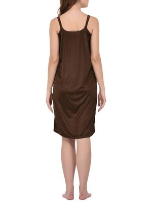 brown satin sleepshirts with bra panty set - 14434171 - Standard Image - 3