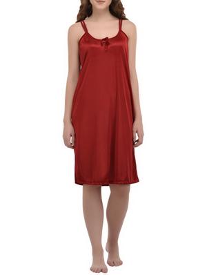 red satin sleepshirt with bra panty set - 14434175 - Standard Image - 2