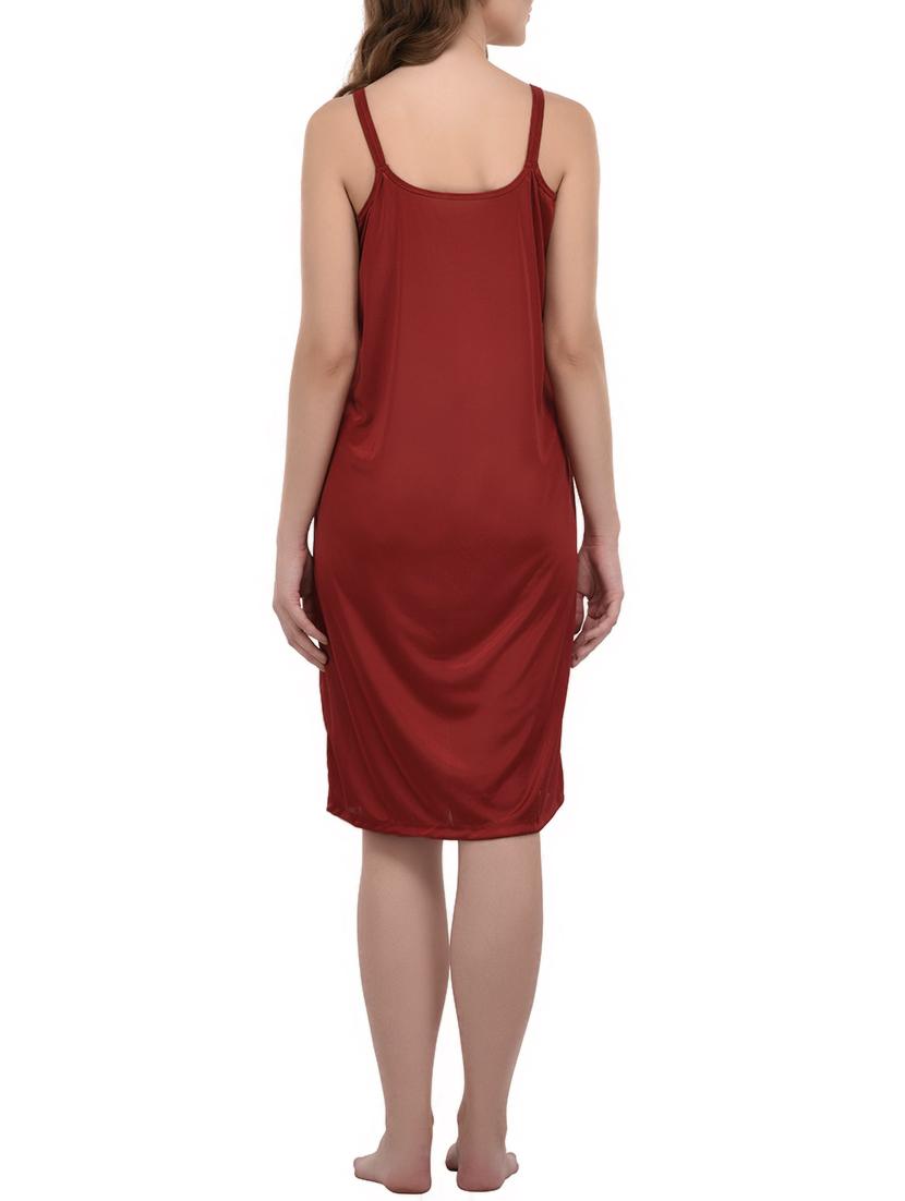 red satin sleepshirt with bra panty set - 14434175 - Zoom Image - 3