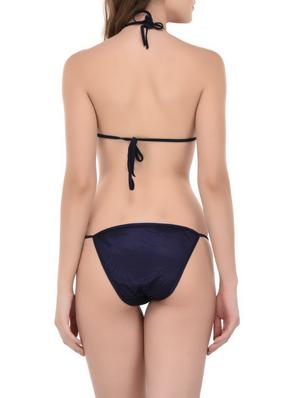 navy blue satin sleepshirt with bra panty set - 14434716 - Standard Image - 5