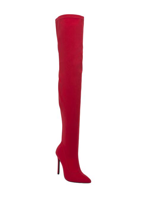 red synthetic knee length boot - 14434804 - Standard Image - 1