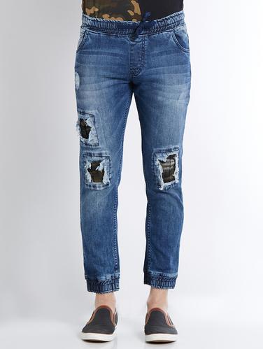 navy blue denim jogger - 14434897 - Very Small Image - 1