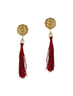 resham thread drop earrings - 14434907 - Standard Image - 1