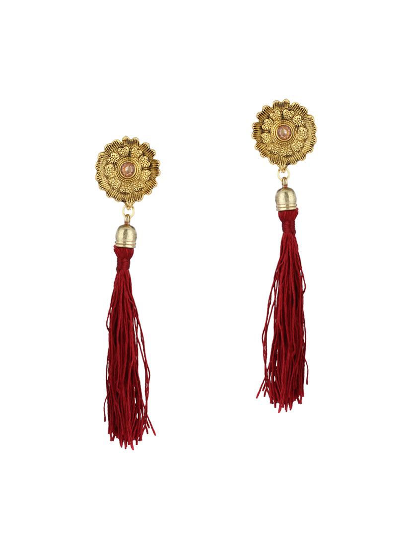 resham thread drop earrings - 14434907 - Zoom Image - 1