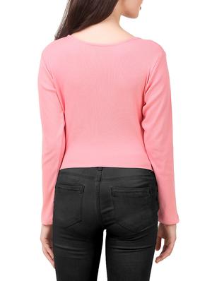 pink cotton crop top - 14435131 - Standard Image - 3