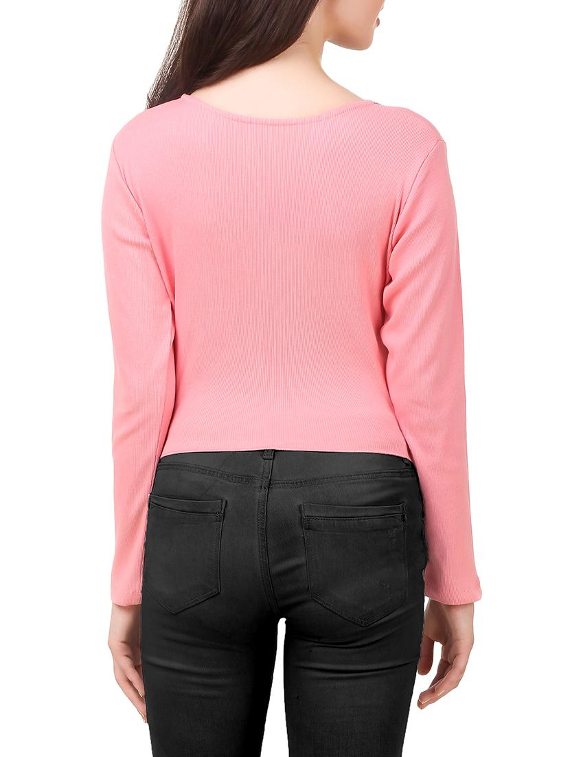 pink cotton crop top - 14435131 - Zoom Image - 3