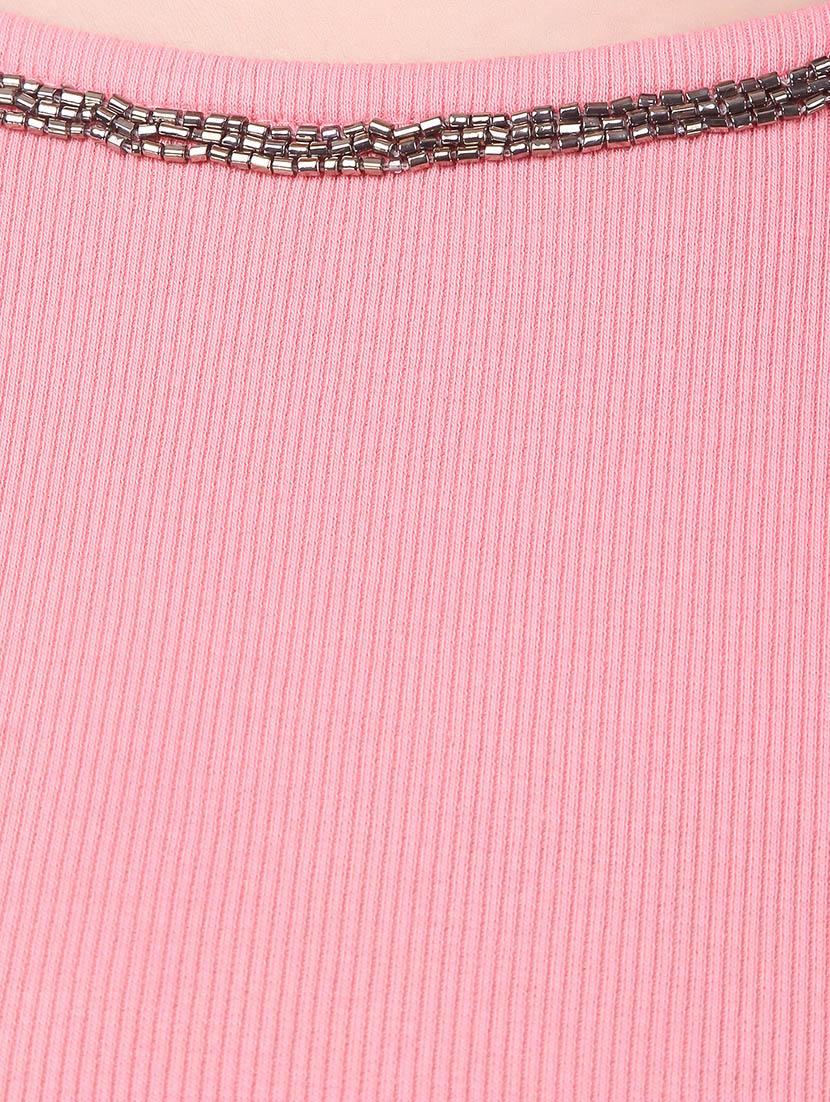 pink cotton crop top - 14435131 - Zoom Image - 4