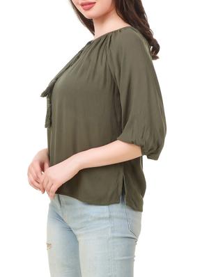 green crepe regular top - 14435132 - Standard Image - 2
