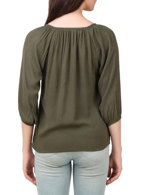 green crepe regular top - 14435132 - Standard Image - 3