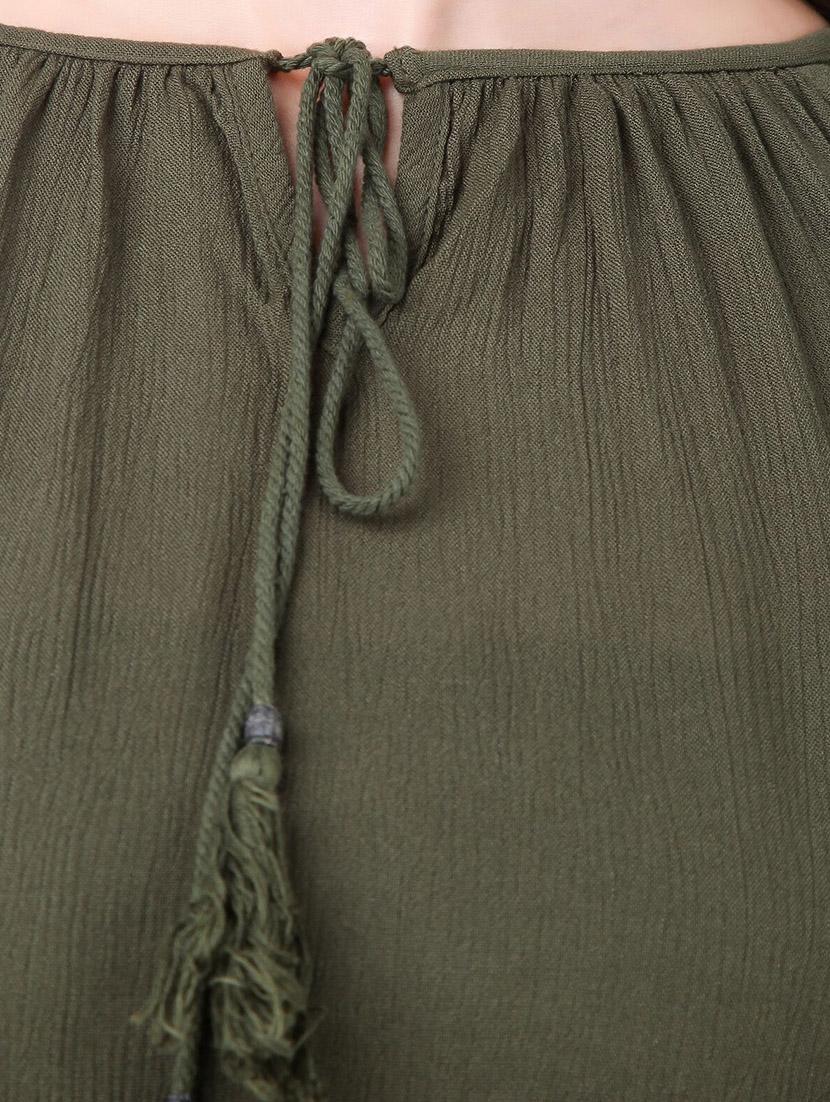 green crepe regular top - 14435132 - Zoom Image - 4