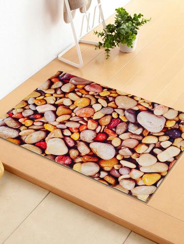 Story@Home Designer Stone Cotton Blend Doormat - 16"x24", Multicolour - 14435151 - Very Small Image - 1