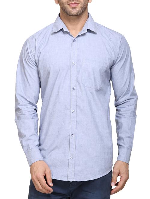light blue cotton casual shirt - 14435313 - Standard Image - 1