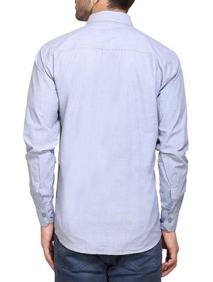 light blue cotton casual shirt - 14435313 - Standard Image - 3