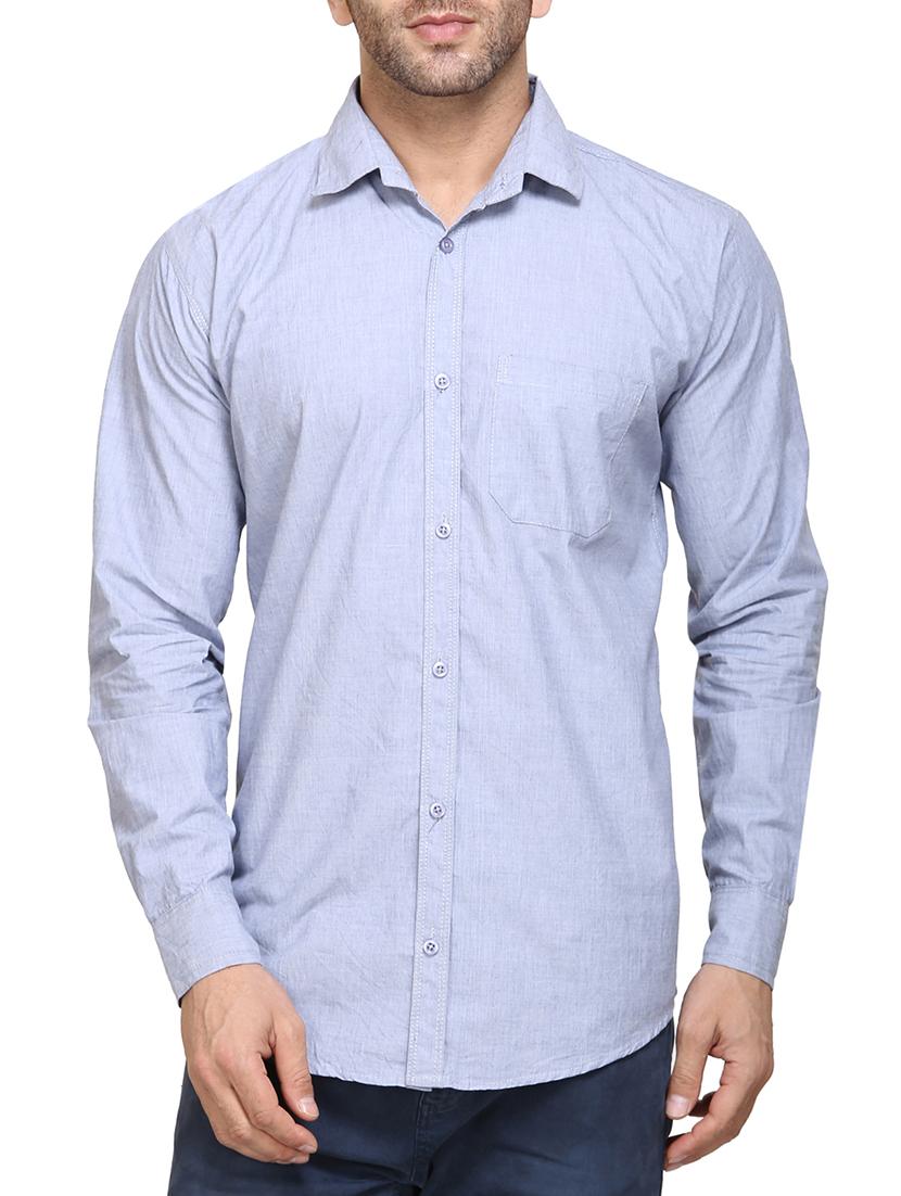 light blue cotton casual shirt - 14435313 - Zoom Image - 1