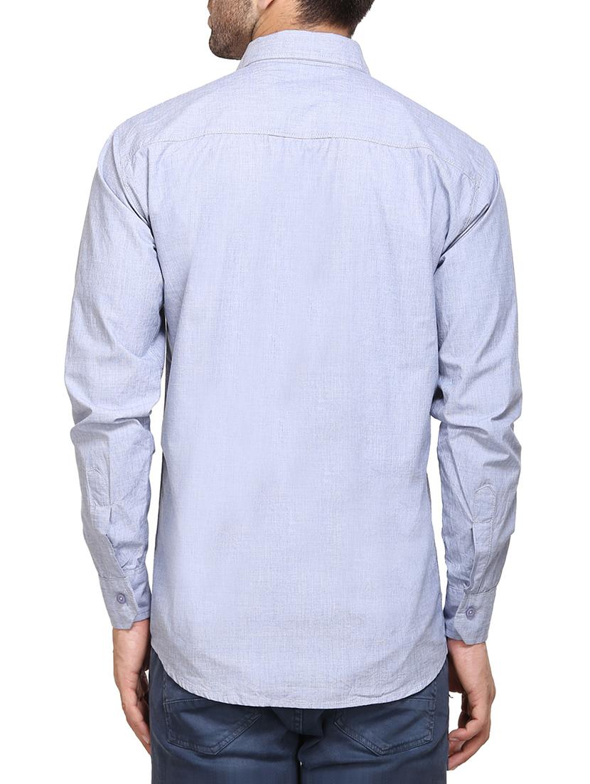 light blue cotton casual shirt - 14435313 - Zoom Image - 3